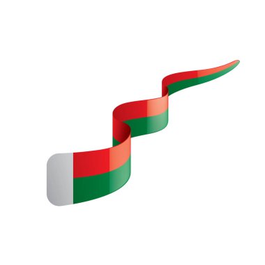 Madagaskar bayrağı, beyaz bir arka plan üzerinde vektör çizim