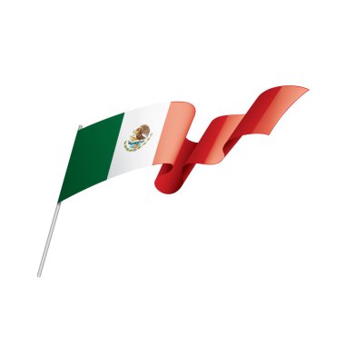 Meksika bayrağı, beyaz bir arka plan üzerinde vektör çizim