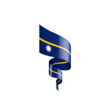 Nauru bayrak, beyaz bir arka plan üzerinde vektör çizim