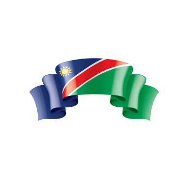 Namibya bayrak, beyaz bir arka plan üzerinde vektör çizim