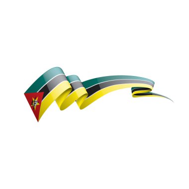 Mozambik bayrak, beyaz bir arka plan üzerinde vektör çizim