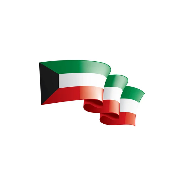 Bandera de Kuwait, ilustración vectorial sobre fondo blanco — Vector de stock