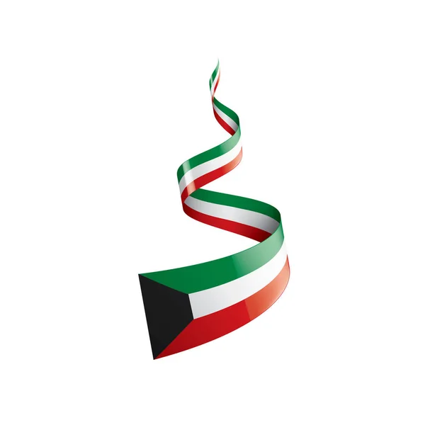 쿠웨이트 국기, 흰 배경 위의 벡터 그림 — 스톡 벡터