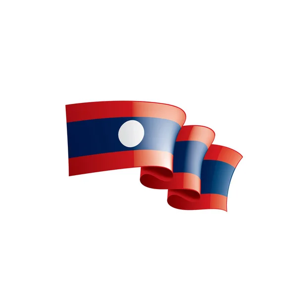 Laos Nationalflagge Vektorabbildung Auf Weißem Hintergrund — Stockvektor