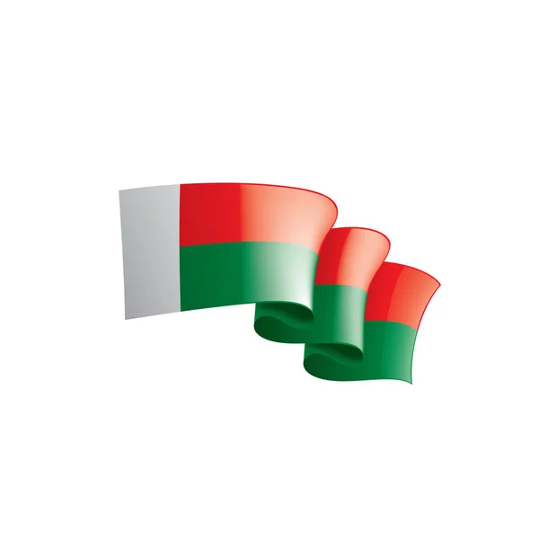 Прапор Мадагаскару, Векторні ілюстрації на білому фоні — стоковий вектор