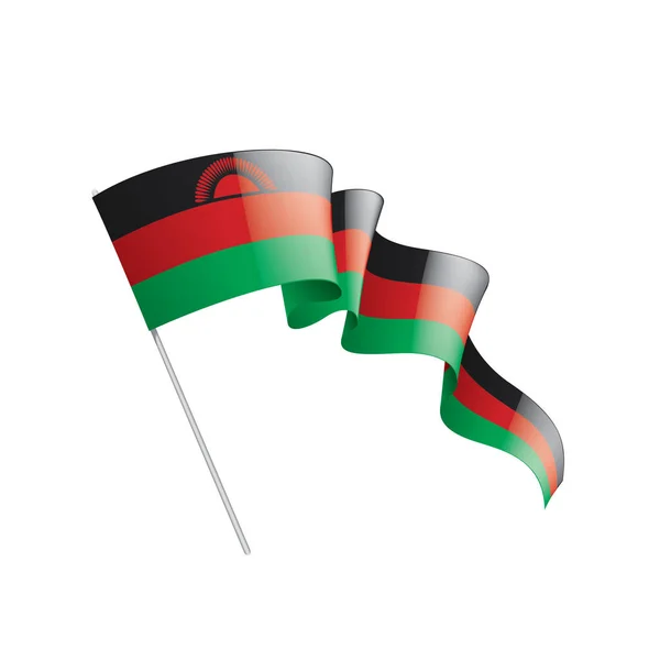 Bendera Malawi, gambar vektor pada latar belakang putih - Stok Vektor