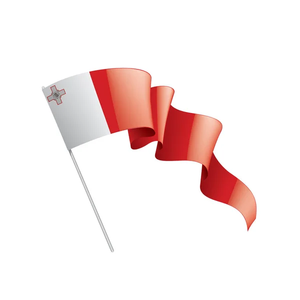 Прапор Мальти, Векторні ілюстрації на білому фоні — стоковий вектор