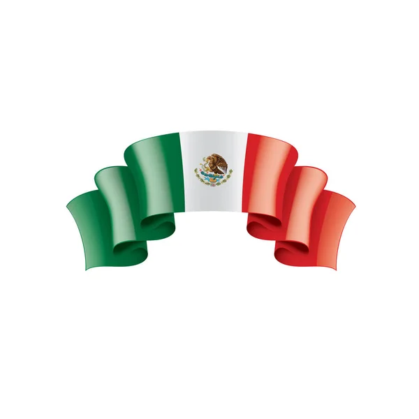 Mexicaanse vlag, vectorillustratie op een witte achtergrond — Stockvector