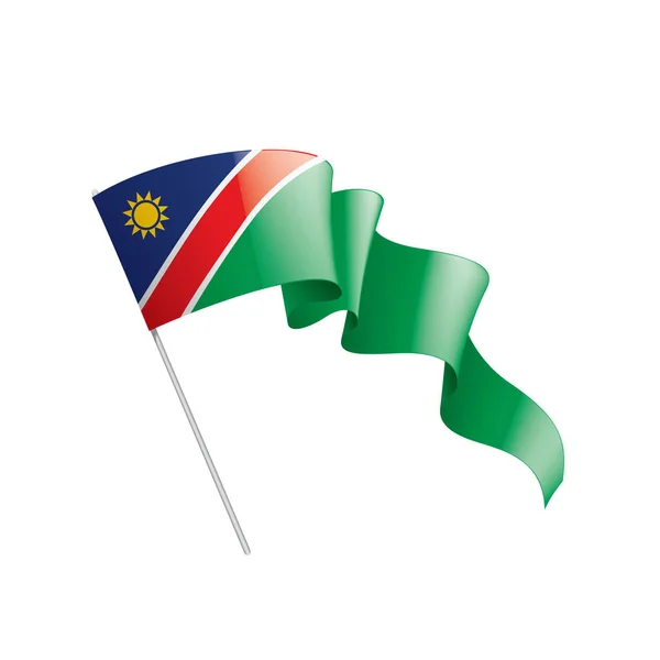 De vlag van Namibië, vectorillustratie op een witte achtergrond — Stockvector