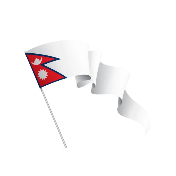 Nepal-Flagge, Vektorabbildung auf weißem Hintergrund — Stockvektor