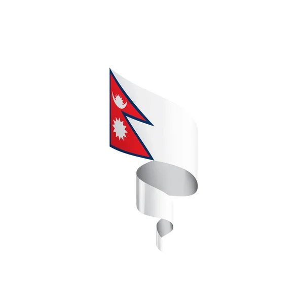 Flaga Nepalu, wektor ilustracja na białym tle — Wektor stockowy