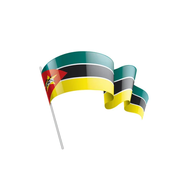 Bendera Mozambik, ilustrasi vektor pada latar belakang putih - Stok Vektor