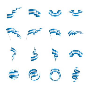 Nikaragua bayrağı, beyaz bir arka plan üzerinde vektör çizim