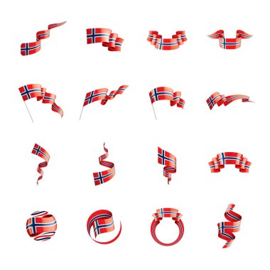 Norveç bayrağı, beyaz bir arka plan üzerinde vektör çizim