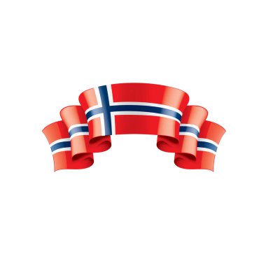 Norveç bayrağı, beyaz bir arka plan üzerinde vektör çizim