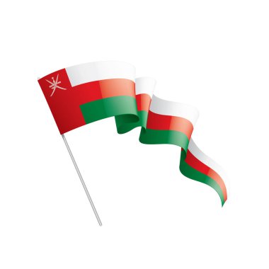 Umman bayrağı, beyaz bir arka plan üzerinde vektör çizim