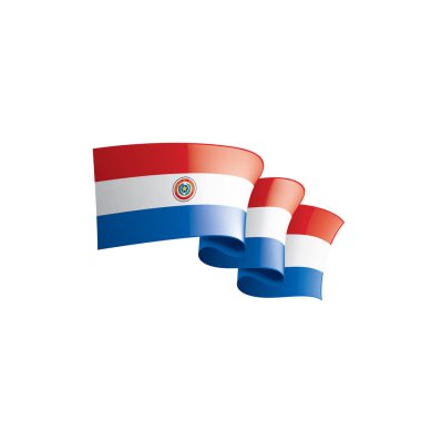 Paraguay bayrak, beyaz bir arka plan üzerinde vektör çizim