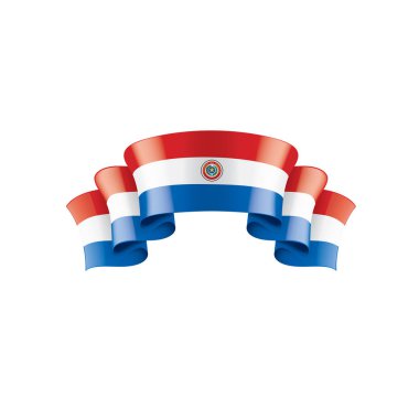 Paraguay bayrak, beyaz bir arka plan üzerinde vektör çizim