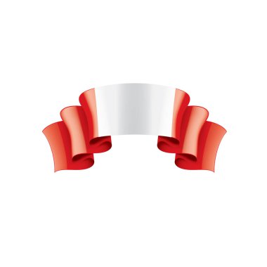 Peru bayrağı, beyaz bir arka plan üzerinde vektör çizim