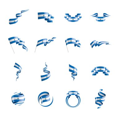 Salvador bayrağı, beyaz arkaplanda vektör çizimi