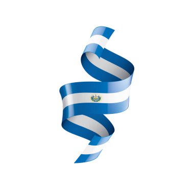 Salvador bayrağı, beyaz arkaplanda vektör çizimi