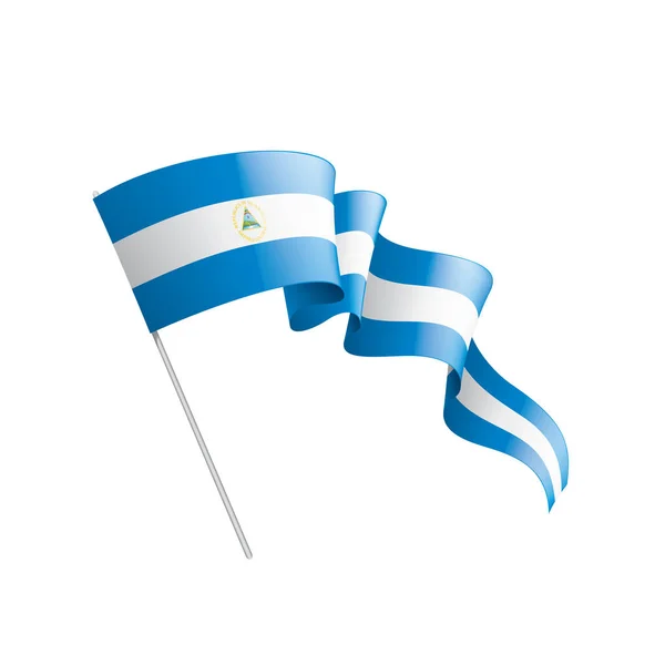 Σημαία της Νικαράγουα, εικονογράφηση διάνυσμα σε λευκό φόντο — Διανυσματικό Αρχείο