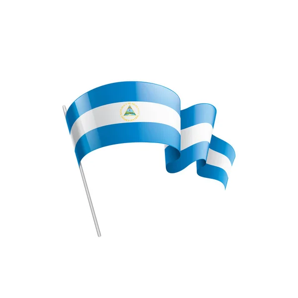 Bandera de Nicaragua, ilustración vectorial sobre fondo blanco — Vector de stock