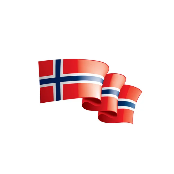 Drapeau Norvège, illustration vectorielle sur fond blanc — Image vectorielle