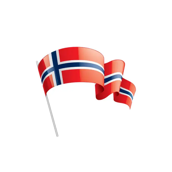 Norway flag, vector illustration on a white background — Stock Vector