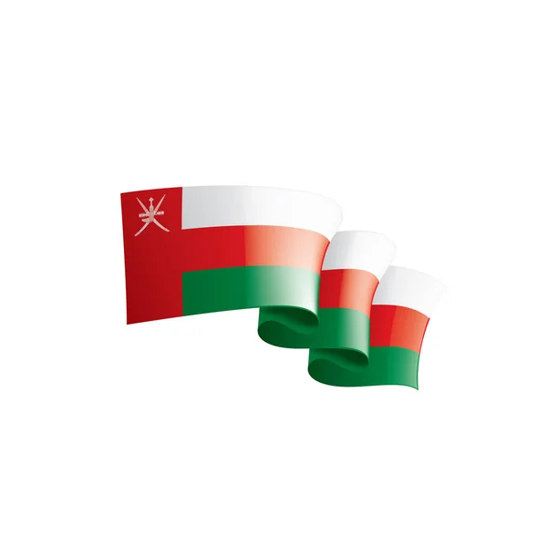 Nationalflagge Des Oman Vektorabbildung Auf Weißem Hintergrund — Stockvektor