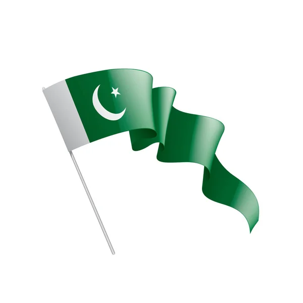 Bandeira do Paquistão, ilustração vetorial sobre um fundo branco — Vetor de Stock