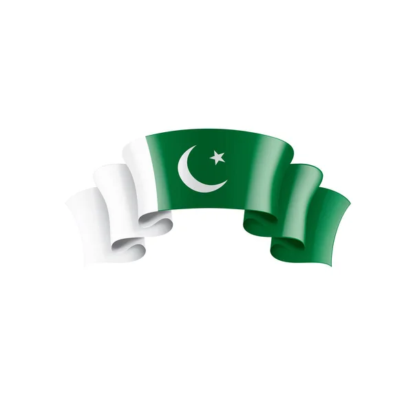 Drapeau du Pakistan, illustration vectorielle sur fond blanc — Image vectorielle