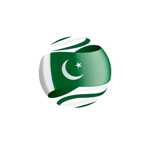 Drapeau du Pakistan, illustration vectorielle sur fond blanc — Image vectorielle