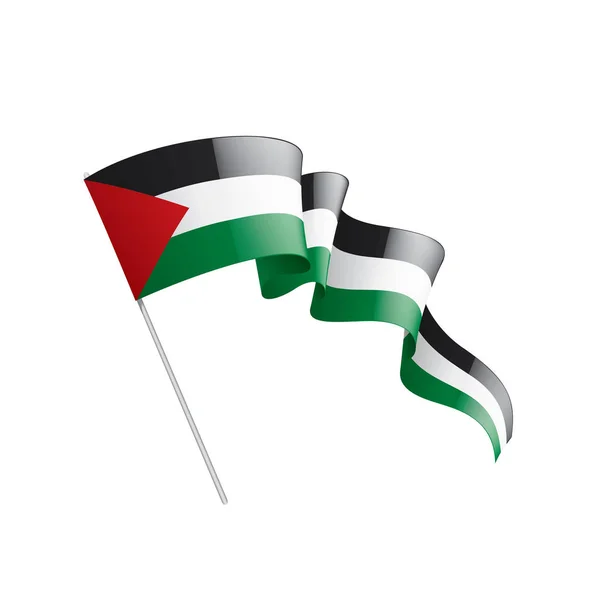 Bendera Palestina, ilustrasi vektor pada latar belakang putih - Stok Vektor