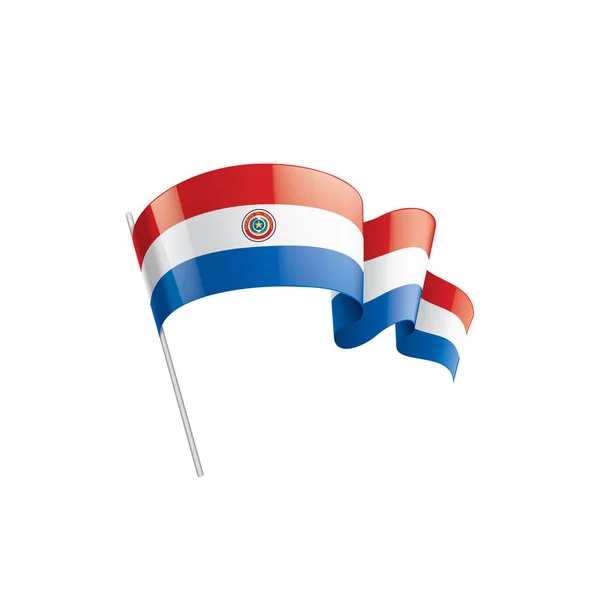 Vlag van Paraguay, vectorillustratie op een witte achtergrond — Stockvector