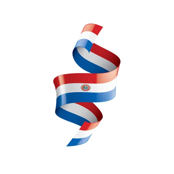 Bandiera Paraguay, illustrazione vettoriale su sfondo bianco — Vettoriale Stock