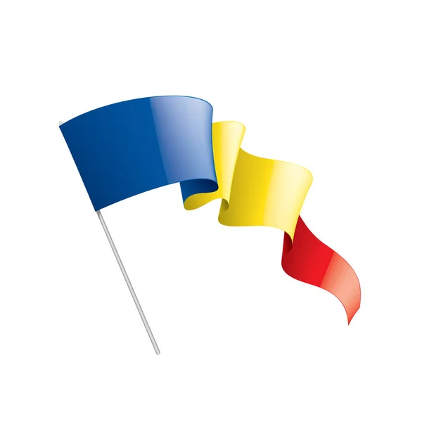 Flaga Rumunii, ilustracja wektora na białym tle — Wektor stockowy