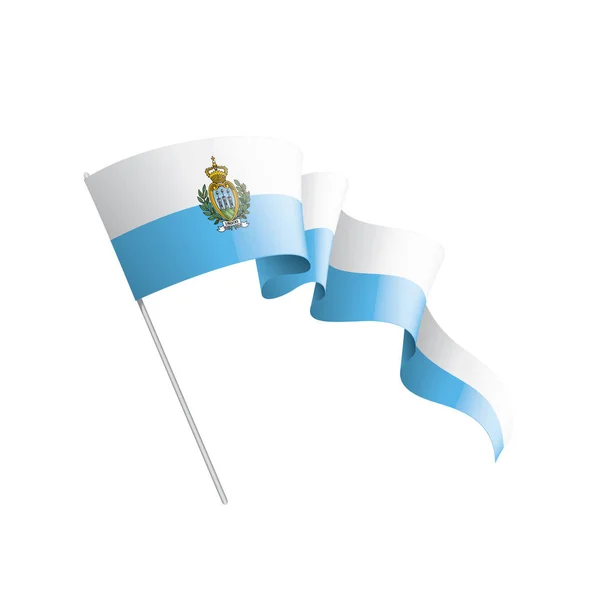 Bandeira de San Marino, ilustração vetorial sobre um fundo branco —  Vetores de Stock