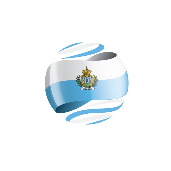 Bandera de San Marino, ilustración vectorial sobre fondo blanco — Archivo Imágenes Vectoriales
