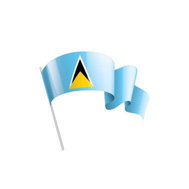 Saint Lucia bayrağı, beyaz arkaplanda vektör çizimi