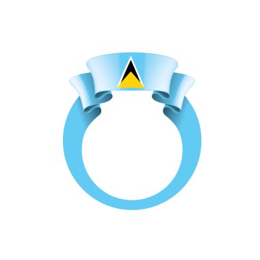 Saint Lucia bayrağı, beyaz arkaplanda vektör çizimi