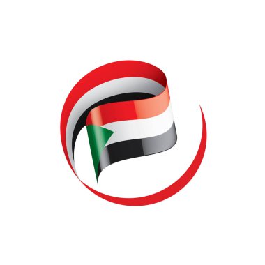 Sudan bayrağı, beyaz bir arka plan üzerinde vektör çizim