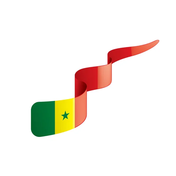 세네갈의 국기, 흰 배경 위의 벡터 그림 — 스톡 벡터