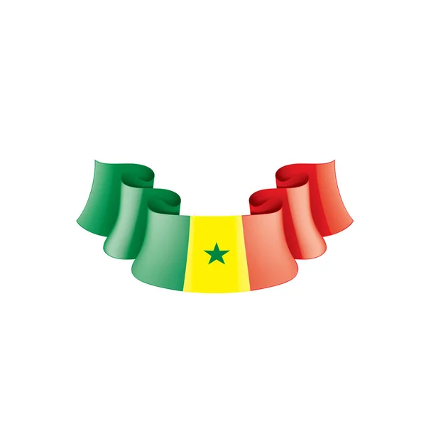 Bandera de Senegal, ilustración vectorial sobre fondo blanco — Vector de stock