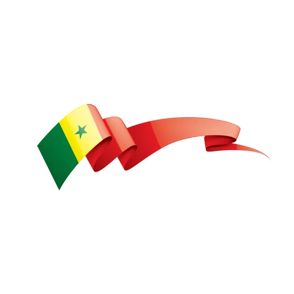 Bandeira do Senegal, ilustração vetorial sobre fundo branco — Vetor de Stock