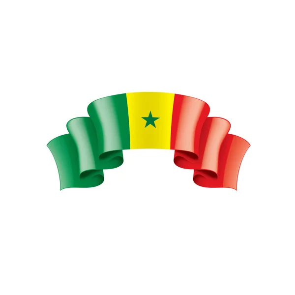 Drapeau Sénégal, illustration vectorielle sur fond blanc — Image vectorielle