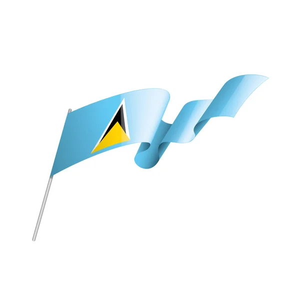 Saint Lucia flagga, vektor illustration på en vit bakgrund — Stock vektor