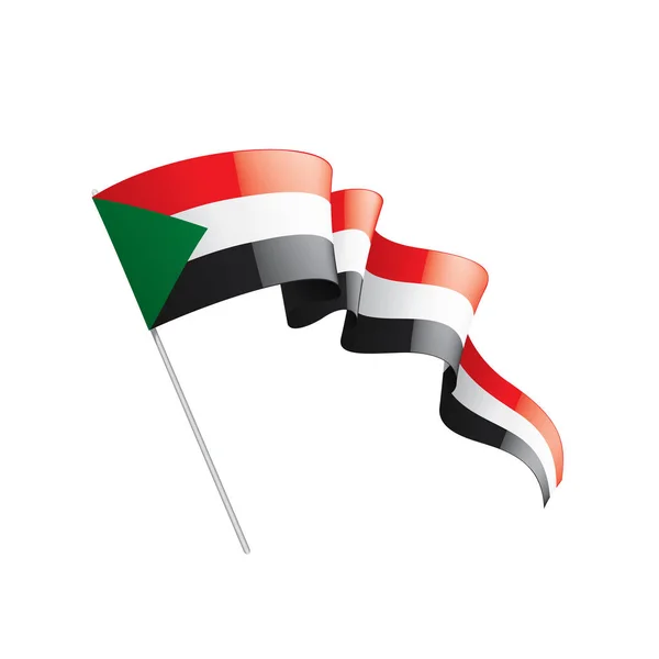 Sudan flag, vector illustration on a white background — Stock Vector