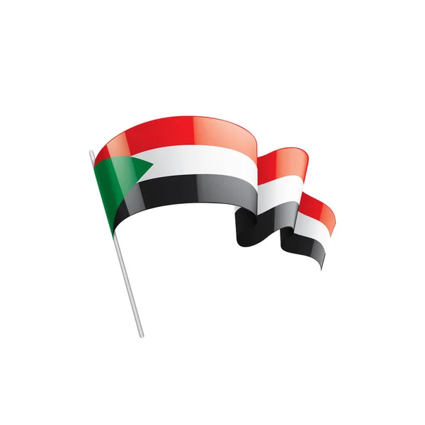 Флаг Судана, векторная иллюстрация на белом фоне — стоковый вектор