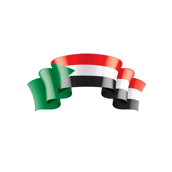 Bandeira Nacional Sudão Ilustração Vetorial Sobre Fundo Branco —  Vetores de Stock